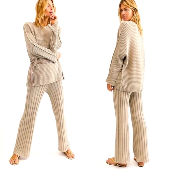 Free People Imogen Sweater Set Beige Size XS - Picture 1 of 8